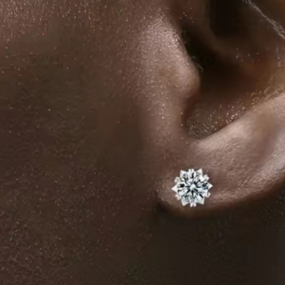 1ct MOISSONITE Diamond EARRINGS. GENUINE CERTIFIED Starburst 18kg / 925 Sterling - Picture 5 of 12